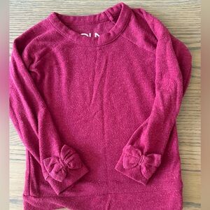 Chaser Sweatshirt, Girls, Fuchsia, Bow on sleeve